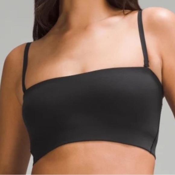 Lululemon Wundermost Bandeau Bralette Bra Detachable Straps Black 0 - Picture 1 of 7